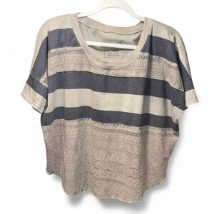 Free People Striped Lace Women Top size M